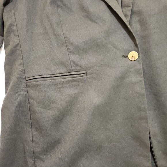 Sicilian Linen-Blend Blazer by City Chic, olive green, size 22 - Picture 4 of 7